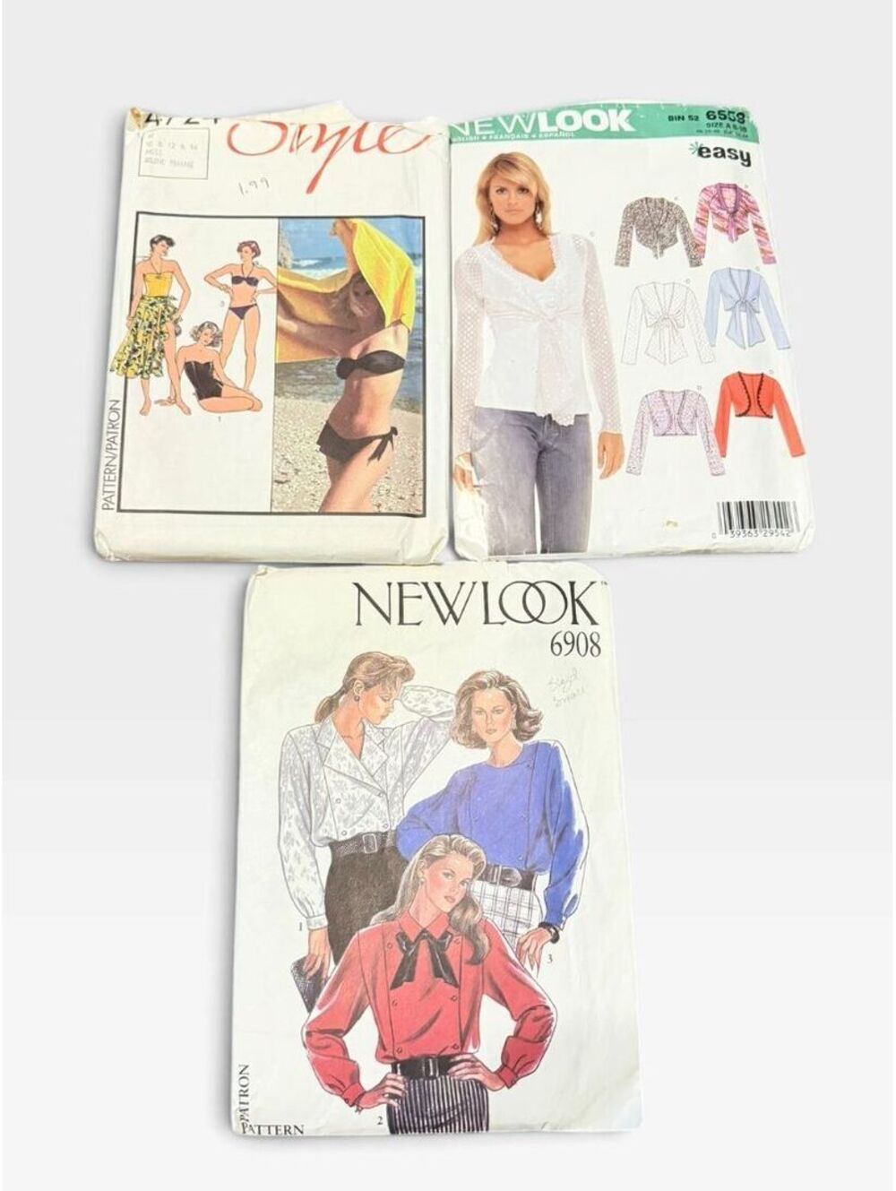 VTG Sewing Patterns Lot New Look 6559 6908 Style 4724